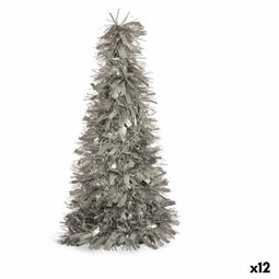 Decoratieve figuren Kerstboom Klatergoud Zilverkleurig Polypropyleen PET 27 x 45,5 x 27 cm (12 St...