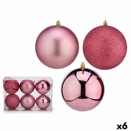 Set kerstballen Roze PVC Ø 12 cm (6 Stuks)
