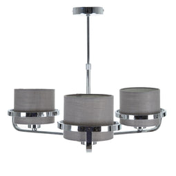 Plafondlamp Grijs Zilverkleurig Linnen Metaal Ijzer 220-240 V 52 x 50 x 44,5 cm