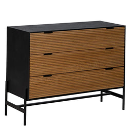 Ladenkast ORLEANS Zwart Natuurlijk Ijzer Hout MDF 104 x 40 x 81,5 cm