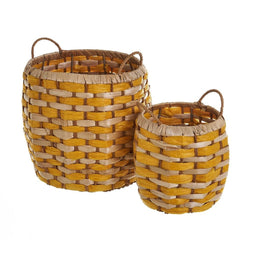 Mandenset Oranje Natuurlijk Papier Vezel (2 Stuks)