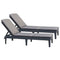 Lot 2 JAIPUR ligstoelen - Kunsthars imitatie geweven rotan - Kussen - Verstelbare rugleuning - Gr...