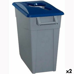 Recycling prullenbak Denox 65 L Blauw (2 Stuks)