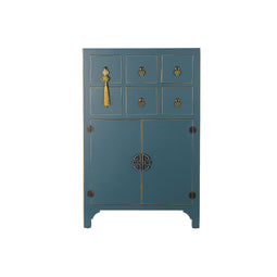 Ladenkast DKD Home Decor Blauw Gouden Spar Hout MDF Orientaals 63 x 27 x 101 cm 63 x 27 x 100 cm