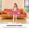 Gymnastiekbalk 244cm Oefenbalk, Opvouwbare evenwichtsbalk Holz&Eva, Antislip vloerbalk met handgrepen voor peuters, beginners en thuisturners (Roze