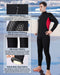 Heren wetsuit volledige lengte, 3 mm wetsuit heren met ritssluiting aan de voorkant, zwart neopreen duikpak met lange mouw voor duiken, surfen, snorkelen, kajakken - rood M