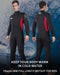 Heren wetsuit volledige lengte, 3 mm wetsuit heren met ritssluiting aan de voorkant, zwart neopreen duikpak met lange mouw voor duiken, surfen, snorkelen, kajakken - rood M