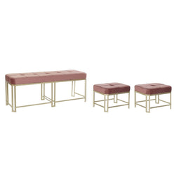 Kruk DKD Home Decor Roze Metaal Fluweel (120 x 40 x 46 cm)
