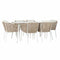 Tafel met stoelen DKD Home Decor Beige 78 cm 163 x 95 x 6 cm