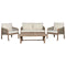 Tafelset met 3 fauteuils Home ESPRIT Bruin Touw Acacia 138 x 79 x 83 cm