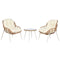 Tafelset met 2 fauteuils Home ESPRIT Wit Beige Grijs Metaal Kristal Synthetische rotan 55 x 55 x...