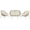 Tafelset met 3 fauteuils Home ESPRIT Wit Zwart Beige Metaal Kristal Synthetische rotan 130 x 76 x...