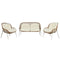 Tafelset met 3 fauteuils Home ESPRIT Wit Zwart Beige Metaal Kristal Synthetische rotan 130 x 76 x...