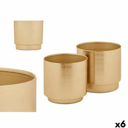 Pottenset GiftDecor 40055-G Gouden Ijzer 18 x 16,5 x 18 cm 16 x 15,5 x 16 cm (6 Stuks)