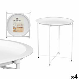 Opvouwbare bijzettafel GiftDecor WR4405.1 Wit 46,8 x 50,2 x 46,8 cm (4 Stuks)