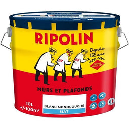 Muur- en plafondverf - COLLECTOR - Wit - Mat - RIPOLIN - 10 L
