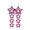 Kerst Decoratie Set Ster Fuchsia 19 x 0,2 x 23 cm (24 Stuks)