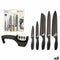 Messen Set Kinvara KT157095 Zwart Roestvrij staal Polypropyleen messenslijper (6 Stuks)
