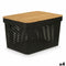 Multi-functionele Kist Kinvara CH52970 (24) Bruin Zwart Bamboe Polypropyleen 35,7 x 22 x 26,2 cm...