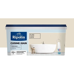 RIPOLIN Speciale Keuken & Badkamer Muurverf - Satijn Gebroken Wit, 2L