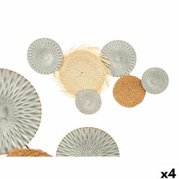 Wanddecoratie GiftDecor 23SMB1537 Bruin Grijs Metaal 76,8 x 4,4 x 50,2 cm (4 Stuks)