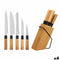 Set Messen met Houten Basis Kinvara KT171028A 6PCS Natuurlijk Bamboe Staal (4 Stuks)