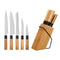 Set Messen met Houten Basis Kinvara KT171028A 6PCS Natuurlijk Bamboe Staal (4 Stuks)