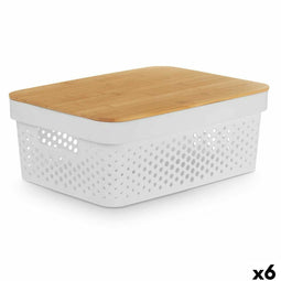 Multi-functionele Kist Kinvara CH52980 (27) Wit Bruin Bamboe Polypropyleen 35,7 x 14 x 26,2 cm (6...