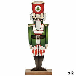 Decoratieve figuren Notenkraker Zwart Rood Groen Hout 8 x 40 x 15 cm (12 Stuks)