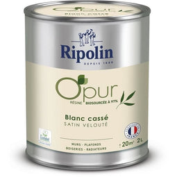 O'PUR verf voor muren, houtwerk & radiatoren - RIPOLIN - 472823 - Gebroken wit - Fluweel satijn -...