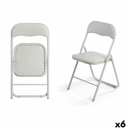 Vouwbare Stoel GiftDecor 10925 Grijs 43 x 46 x 78 cm 88 x 6,5 x 45 cm (6 Stuks)