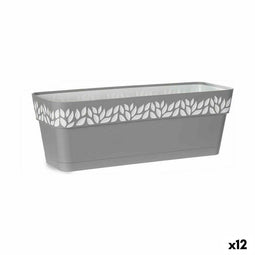 Zelfwaterende plantenpot Stefanplast Cloe Grijs Plastic 49,5 x 17 x 19 cm (12 Stuks)