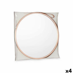 Wandspiegel GiftDecor 1268 Bruin Brons 45 x 45 x 3 cm (4 Stuks)