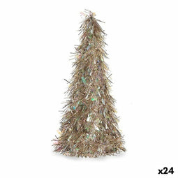 Decoratieve figuren Kerstboom Klatergoud Brons Polypropyleen PET 24 x 46 x 24 cm (24 Stuks)