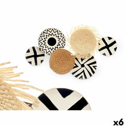 Wanddecoratie GiftDecor 23SMB8404 Wit Bruin Zwart Metaal 60 x 40 x 5 cm (6 Stuks)