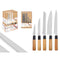 Messen Set Kinvara SJ6533B Bruin Metaal Bamboe (12 Stuks)
