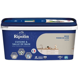 Verf muren, houtwerk, plafonds, radiatoren - RIPOLIN - Keuken en badkamer - 2 L - Maansteenbeige