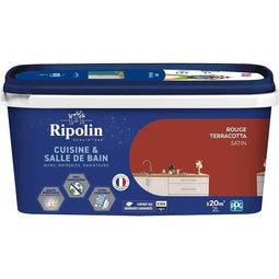 Verf muren, houtwerk, plafonds, radiatoren - RIPOLIN - Keuken en badkamer - 2 L - Terracotta Rood