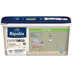 Multi-support decoratieve spiritusverf - RIPOLIN - 445877 - Gaspesie groen - Satijn - 2,5 L