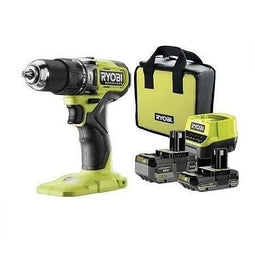 RYOBI - BORSTELLOZE 18V ONE+ 54 Nm klopboormachine-schroevendraaier - 2 batterijen 4 & 2 Ah, lade...