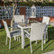 Eettafel Marlene Aluminium Kristal Rotan Gehard glas 90 x 90 x 76 cm