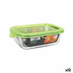 Lunchbox Quttin Groen Rechthoekig 375 ml 17 x 11 x 5 cm (12 Stuks)