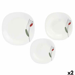 Serviesset Vivalto LFP-110/85-LFTP-90 2 Wit Opaal glas (2 Stuks)