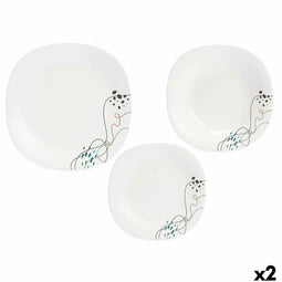 Serviesset Vivalto LFP-110/85/LFTP-90 1 Wit Opaal glas (2 Stuks)