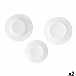 Serviesset Vivalto F-LBP100-80-90 Wit Opaal glas (2 Stuks)