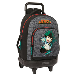 Schoolrugzak met Wielen My Hero Academia Zwart 33 x 45 x 22 cm