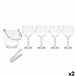 IJsemmer Vivalto 11444 Transparant Metaal Kristal 14,5 x 12 x 12,5 cm 4x (10,5 x 20 cm) Fluitglaz...