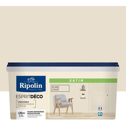 RIPOLIN All Pieces Muurverf - Satijn Gebroken Wit, 2,5L