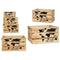 Set decoratieve dozen GiftDecor YY182102C8 Zwart Natuurlijk Hout 35 x 25 x 18 cm 30 x 20 x 16 cm...