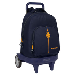 Schoolrugzak met Wielen Real Madrid C.F. Marineblauw 33 x 45 x 22 cm
